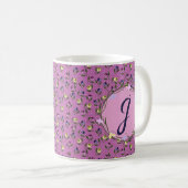 Mug Jolie Pansies rose pourpre et jaune (Devant droit)
