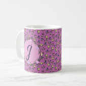 Mug Jolie Pansies rose pourpre et jaune (Devant gauche)