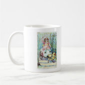 Mug Jolie Pâques Fille En Panier Avec Panier À Pousset (Gauche)
