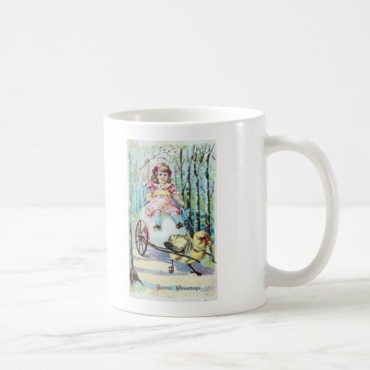 Mug Jolie Pâques Fille En Panier Avec Panier À Pousset (Droite)
