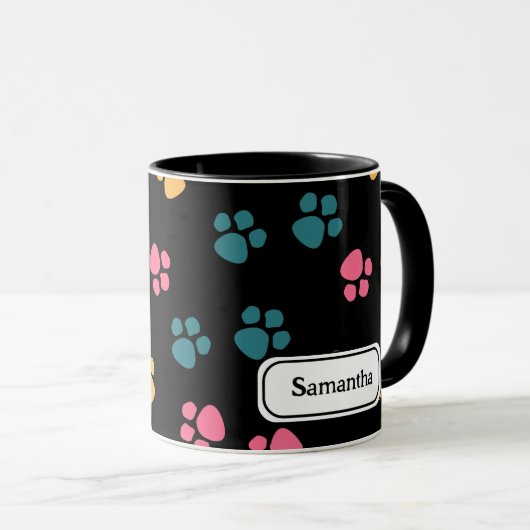 Mug Jolie patte de chat noir (Devant droit)