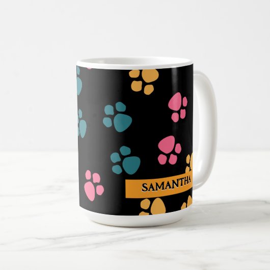 Mug Jolie patte de chat noir (Devant droit)