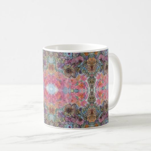 Mug Jolie peinture à l'aquarelle du jardin de fleurs c (Devant droit)