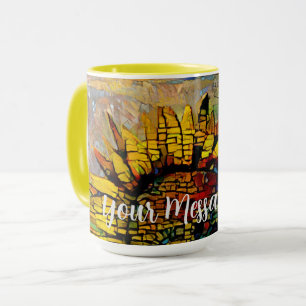 Mug Jolie peinture Abstraite de tournesol