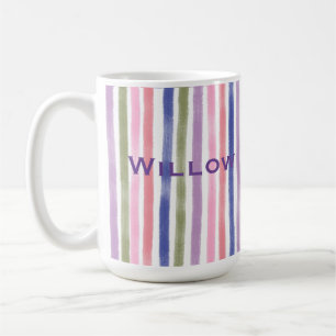 Mug Jolie peinture Arty Lignes ondulées Motif et nom c