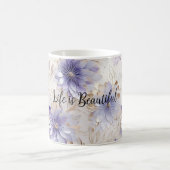 Mug Jolie perle d'or violet Fleurs blanches (Centre)