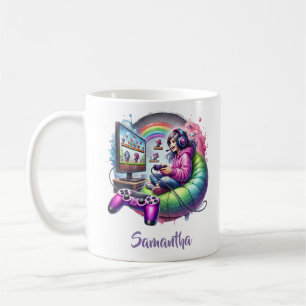 Mug Jolie petite fille jouant à un jeu vidéo
