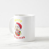 Mug Jolie petite Père Noël Pup de Noël heureux (Devant gauche)