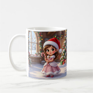 Mug Jolie petite princesse avec un chapeau de Noël