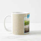 Mug Jolie Photo et Nom de Chien Bleu Rustique (Gauche)