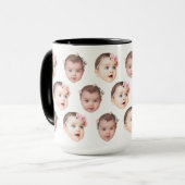 Mug Jolie photo personnalisée de bébé avec 2 photos (Devant gauche)