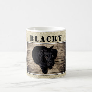 Mug Jolie photo rustique de chiot et nom de chien
