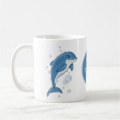 Mug Jolie plage dauphin amoureux ajouter monogramme (Gauche)