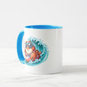 Mug Jolie plage maison crabe ajouter monogramme (Devant gauche)