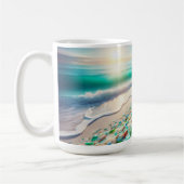 Mug Jolie plage Ocean avec verre de mer (Gauche)