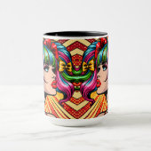 Mug Jolie Pop Art Comic Girl with Bows (Centre)