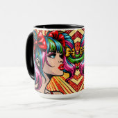 Mug Jolie Pop Art Comic Girl with Bows (Devant gauche)