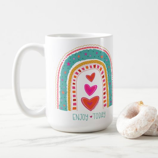 Mug Jolie Profitez Aujourd'Hui Fun Rainbow Inspirivity (Avec donut)