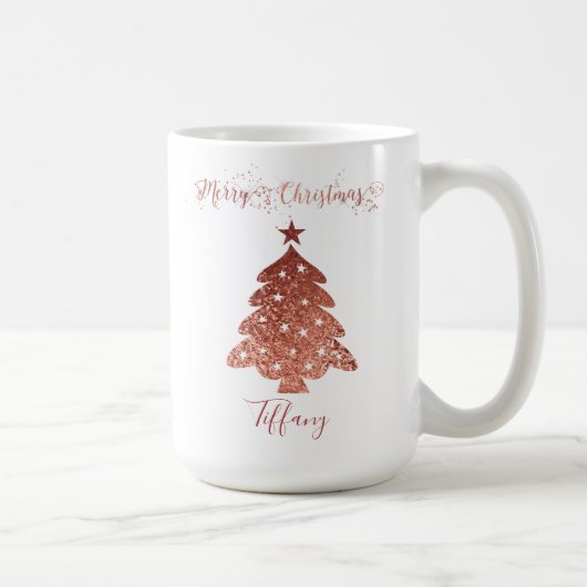Mug Jolie Red Faux Foil Thème Arbre de Noël (Droite)