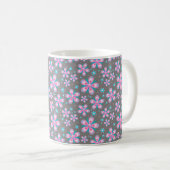Mug Jolie rose et gris floral (Devant droit)
