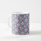 Mug Jolie rose et gris floral (Devant gauche)