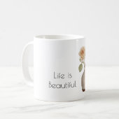Mug Jolie rose pêche dans un vase (Devant gauche)