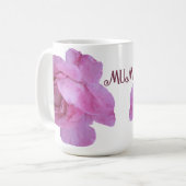 Mug Jolie rose rose maman florale simple moderne desig (Devant gauche)