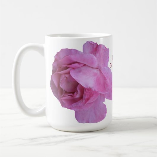 Mug Jolie rose rose maman florale simple moderne desig (Gauche)