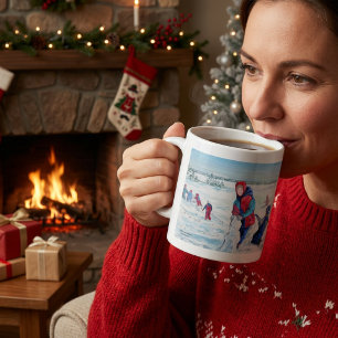 Mug Jolie scène hivernale de première chute de neige