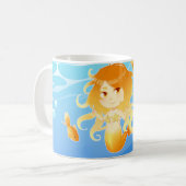 Mug Jolie sirène avec le poisson rouge sous l'eau (Devant gauche)