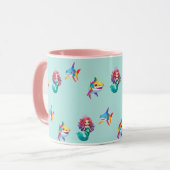 Mug Jolie Sirène requin arc-en-ciel fête d'anniversair (Devant gauche)