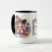 Mug Jolie sorcière animée avec chauves-souris personna (Devant gauche)