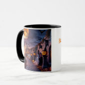 Mug Jolie Sorcière d'Halloween Whimsical, Nom Personna (Devant gauche)