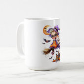 Mug Jolie sorcière et chaton dans une chambre (Devant gauche)