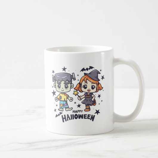 Mug Jolie sorcière et Mischievous zombie garçon (Droite)