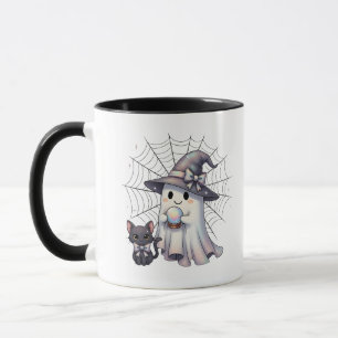 Mug Jolie sorcière fantôme Chat noir Coquette Hallowee