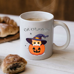 Mug Jolie sorcière féline rousse avec citrouille de Ha