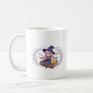 Mug Jolie sorcière miniature lisant sur un livre de ma