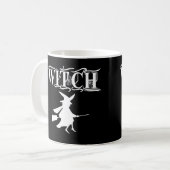 Mug Jolie Sorcière Volante Noire Halloween (Devant gauche)