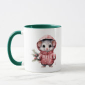 Mug Jolie souris Noël joyeux et lumineux (Gauche)