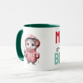 Mug Jolie souris Noël joyeux et lumineux (Devant gauche)