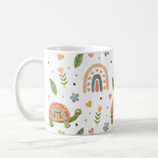 Mug Jolie tortue aquarelle et Motif arc-en-ciel