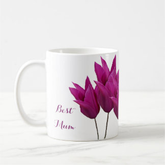 Mug Jolie tulipes rose floral élégant élégant meilleur