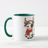 Mug Jolie vache de Noël mignonne (Gauche)