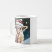 Mug Jolie vache Highland dans la neige (Devant gauche)