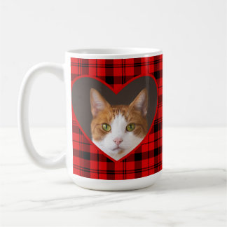 Mug Jolie Valentines Jour Rouge Plaid Pour Chats Amate
