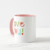 Mug Jolie Valentines rose jour Vous aimez (Devant gauche)
