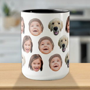 Mug Jolie visage de famille personnalisé 3 Photos 