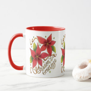 Mug Jolies Bonnes Fêtes de Noël avec Poinsettias