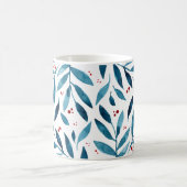 Mug Jolies branches d'aquarelle - turquoise et rouge (Centre)